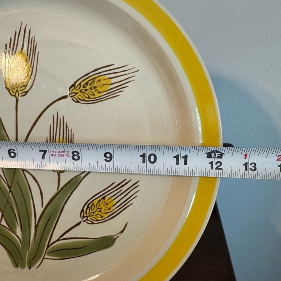 NATIONAL SILVER GOLD WHEAT PLATE STONEWARE JAPAN - Picture 3 of 7